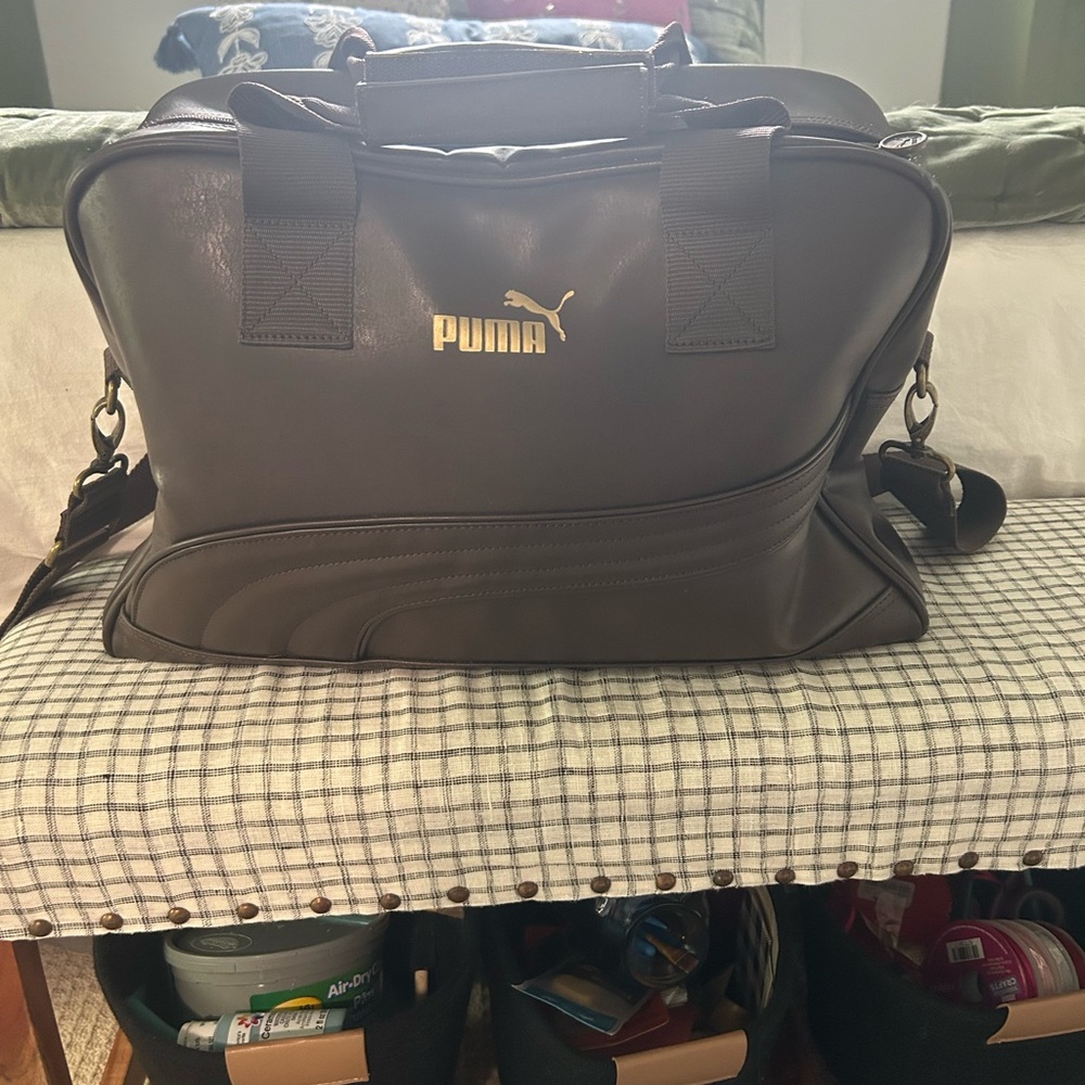 Puma Brown & Gold Messenger Bag